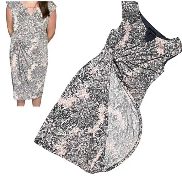 Connected Apparel WRAP DRESS Womens 12 Pink Gray - Picture 6 of 9